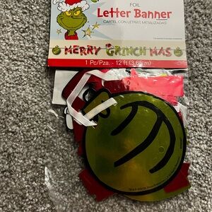 Dr. Seuss Grinch Foil Banner - Green and Red